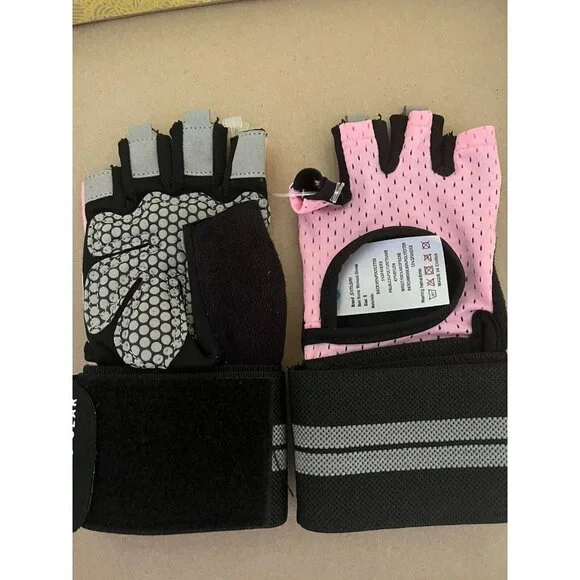 Women’s Pink Simari Fitness Gloves Small Workout Training Wrist Support - Picture 2 of 4